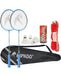 Hipkoo Sports Fine Badminton Combo Set with 2 Rackets, 3 Feather Shuttles And Net Badminton Kit - eLocalshop