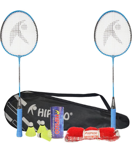 Hipkoo Sports Combo Set (2 Rackets, Net and Pack of 3 Shuttlecock) Bag Badminton Kit - eLocalshop