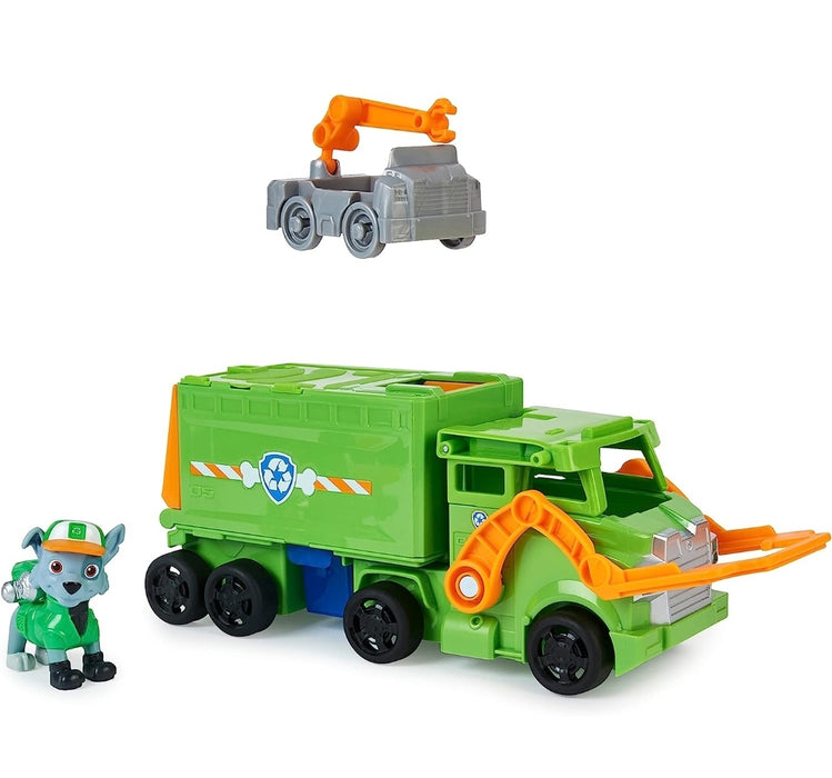 Paw Patrol Big Truck Pup’s Rocky Transforming Toy Truck with Collectable Action Figure|Vehicle Set with Launch Mini Rescue Vehicle