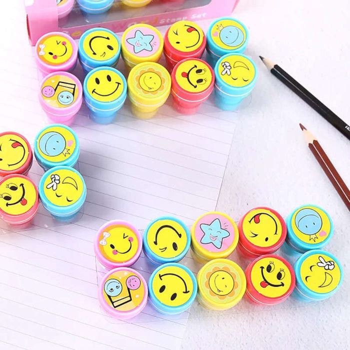 4803 Emoticon Stamps 8 Pieces In Round Shape Stamp For Kids Theme Stamps  For School Craft & Prefect Gift For Teachers, Parents And Students  (multicolor) at Rs 165.00